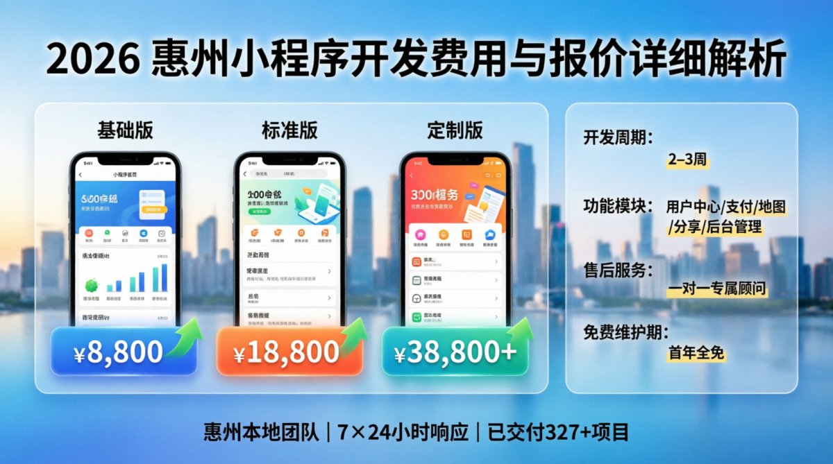 2026 惠州小程序开发费用与报价详细解析